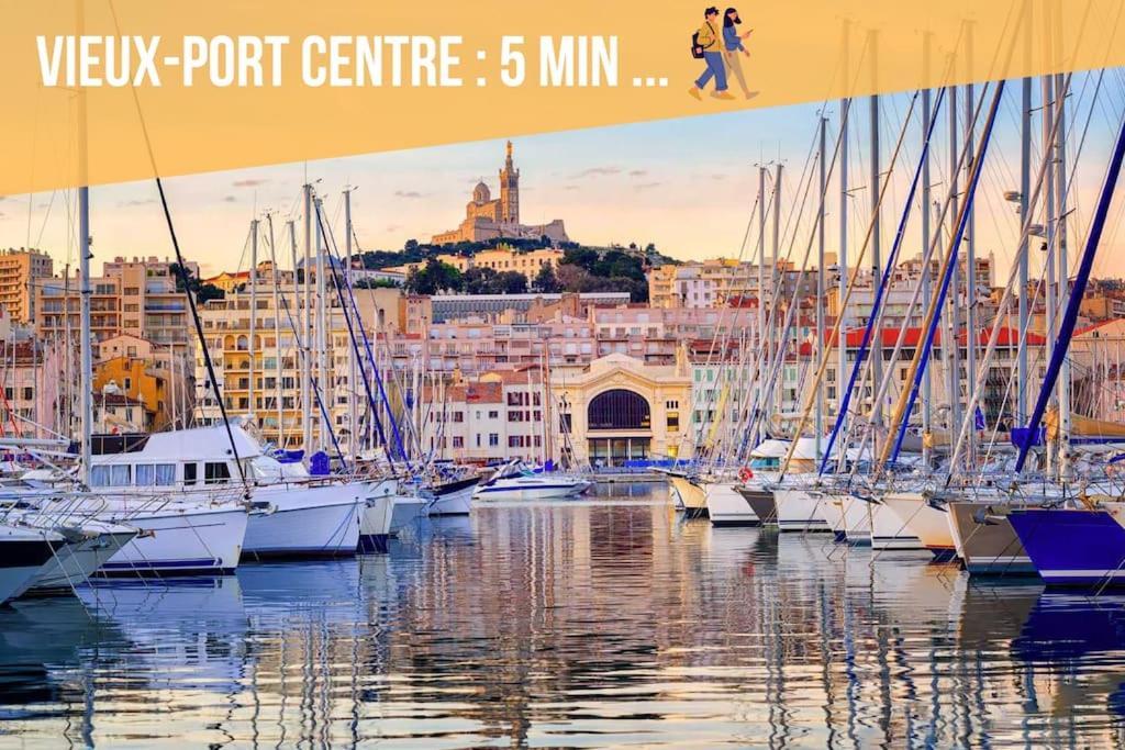 Divine Idylle Central Vieux-Port Terrasse Clim Марсилия Екстериор снимка