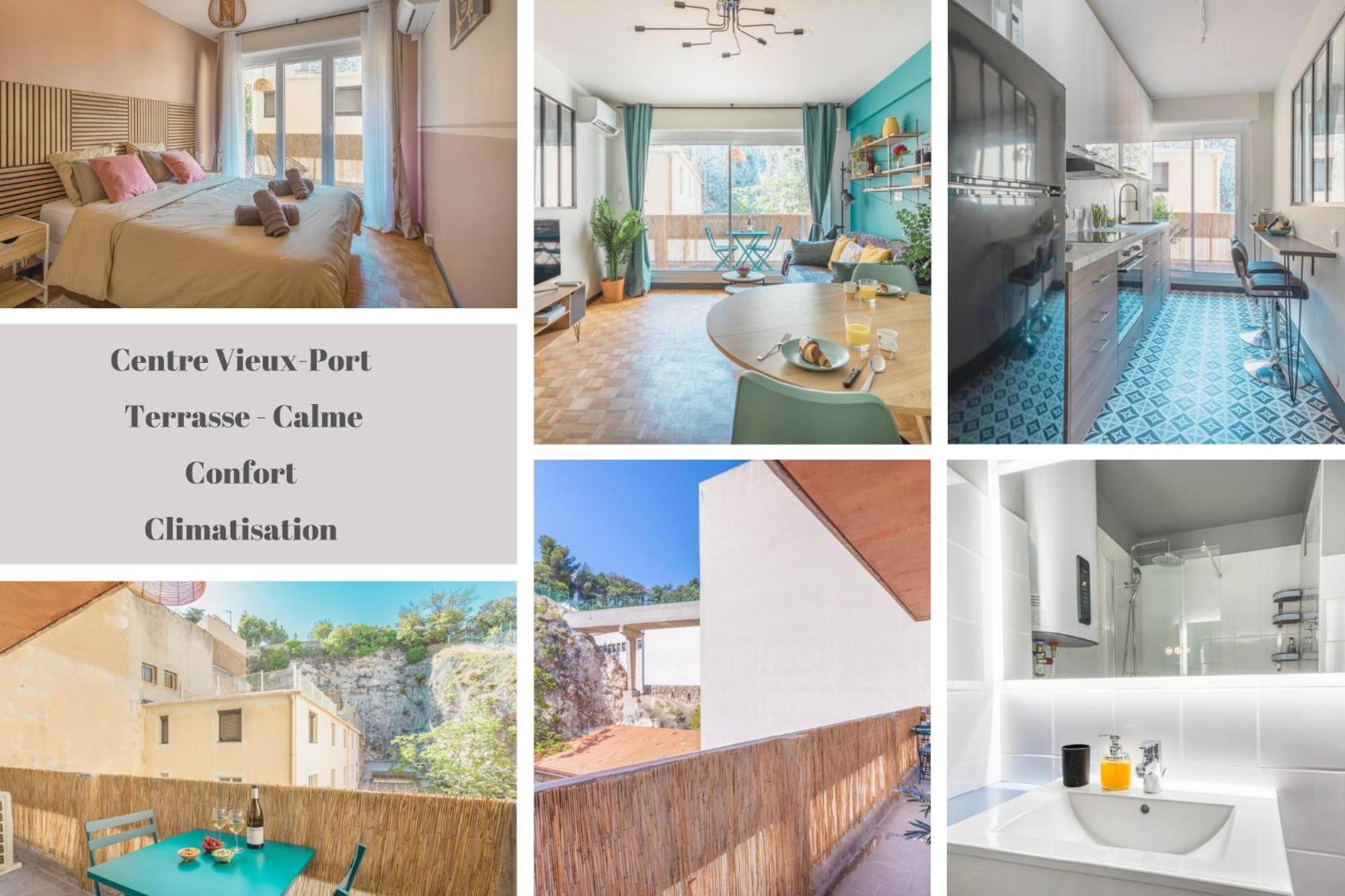 Divine Idylle Central Vieux-Port Terrasse Clim Марсилия Екстериор снимка